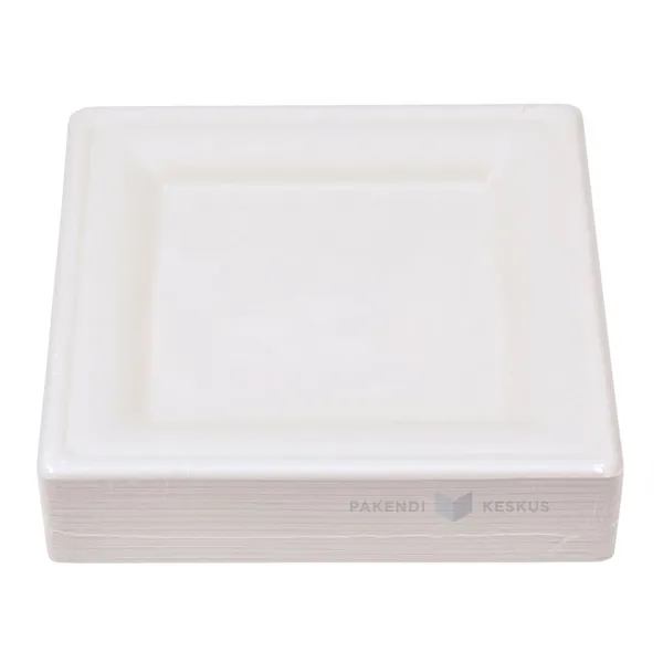 Kandiline taldrik 100% biolagunev/komposteeritav 16x16cm, pakis 50tk