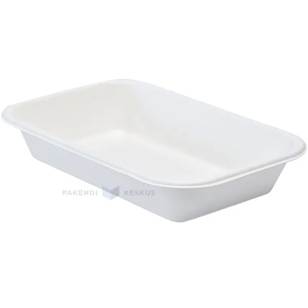 Tray 100% biodegradable/compostable 21,5x14x3,7cm, 50pcs/pack