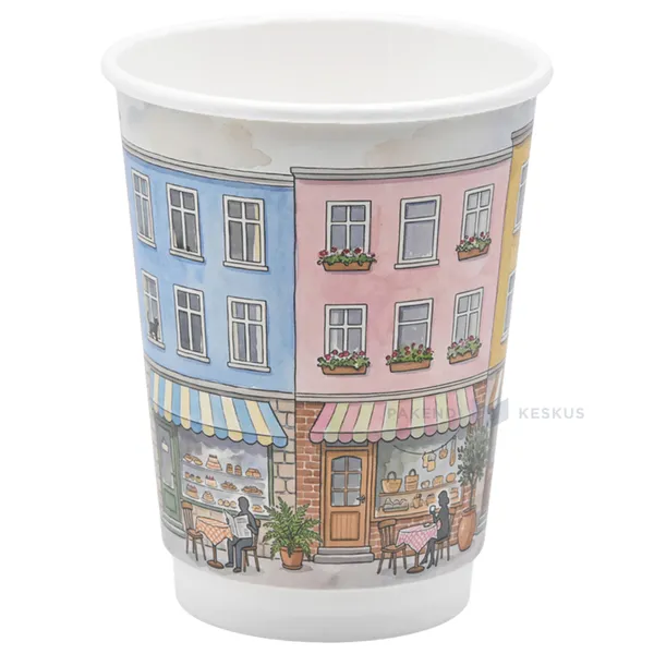 Paper cup ''Street Cafe'' 350ml diam. 90mm, 25pcs/pack