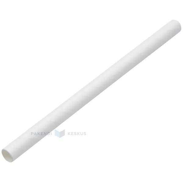 White paper drinking straw 1,2x20cm unflexible, 200pcs/pack
