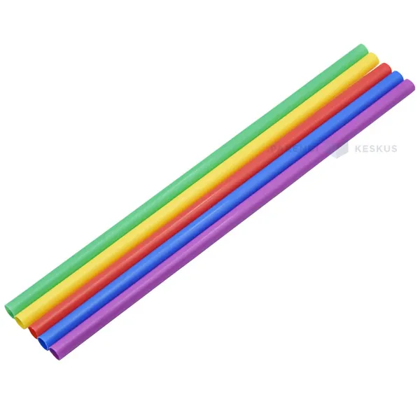 Korduvkasutatavad erinevate värvidega joogikõrred 0,7x22cm PP 50x masinpestav, pakis 500tk