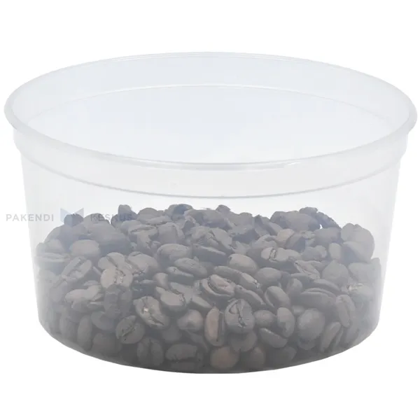 Läbipaistev korduvkasutatav toidutops ilma kaaneta PP 500ml diam. 125mm, pakis 50tk