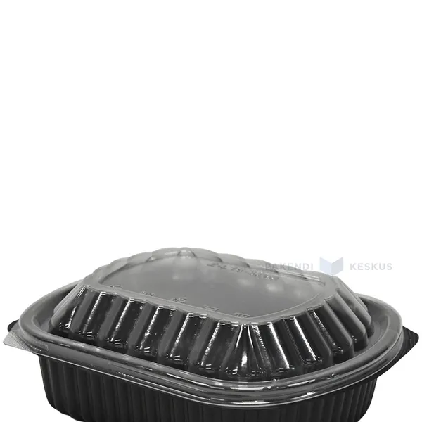 Caurspīdīgs vāks melnam 1-nodalījuma pārtikas traukam 207x170x40mm 952ml, 63gb./iepakojumā