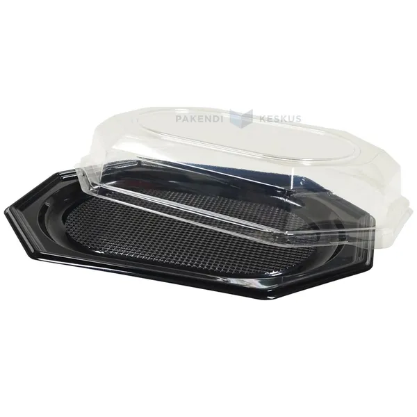 Tarjotin musta, PET, 450x300x25mm, 450mm, 10kpl/pkt