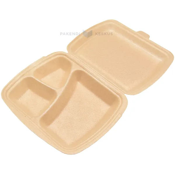 Pruun 3-osaline termokarp kaanega XPP 241x206x69mm, pakis 125tk