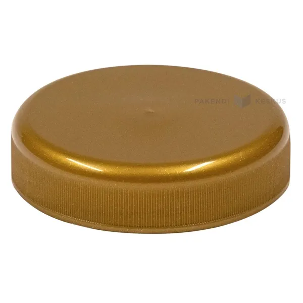 Kuldne kaas plastikust purgile diameetriga 63mm