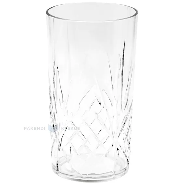 Korduvkasutatav plastikust joogiklaas Crystal 600ml SAN 500x masinpestav