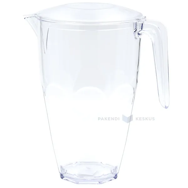 Korduvkasutatav plastikust läbipaistev kann kaanega 2250ml SAN 500x masinpestav