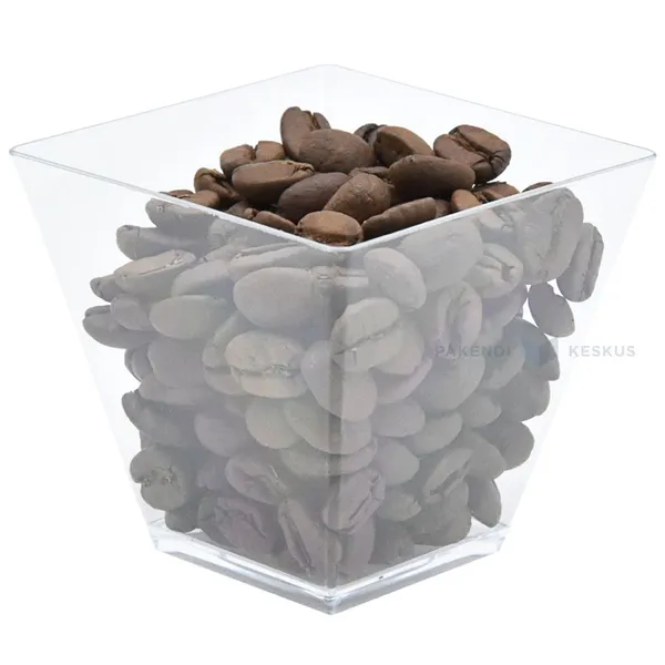 Reusable plastic transparent square degustation cup 95ml 55x56mm PS 50x machine washable