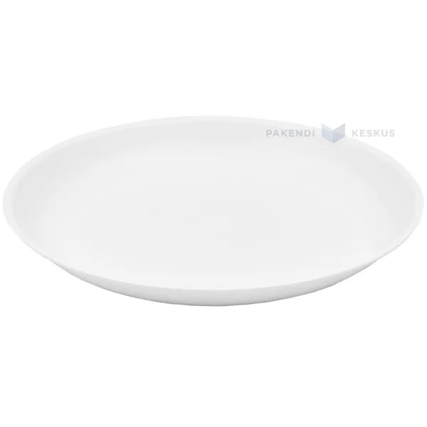 Korduvkasutatav valge plastikust taldrik 20,8cm PP 125x masinpesu