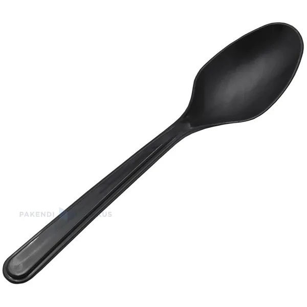 Korduvkasutatav must kohvilusikas 15cm PP 125x masinpesu, pakis 100tk