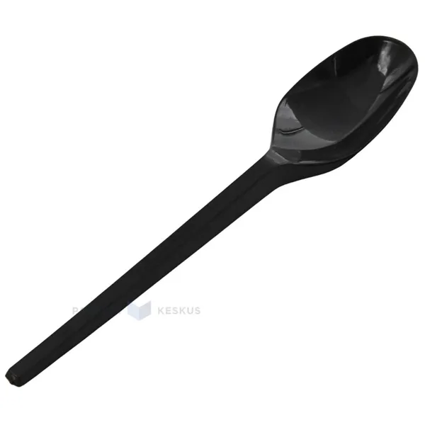 Black reusable plastic coffee spoon 12cm PS 125x machine washable, 100pcs/pack