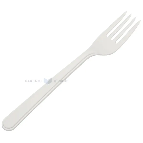 Korduvkasutatav plastikust kahvel 18cm 125x masinpestav, pakis 100tk