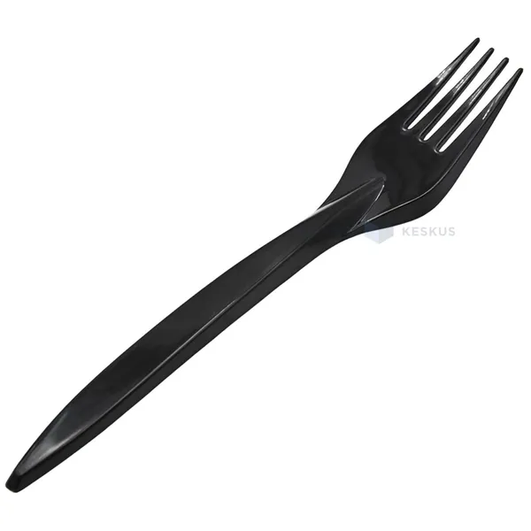 Black reusable plastic fork 18cm PS 125x machine washable, 50pcs/pack