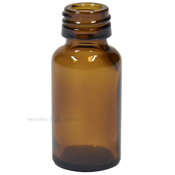 Pruun klaaspudel ilma korgita 10ml diameetriga 18mm