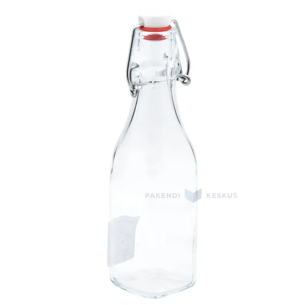 Transparent glass bottle with attached cork CONG 250ml diameter 64mm height 192mm