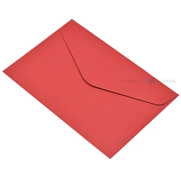 Smooth red paper envelope 11,4x16,2cm C6, 10pcs/pack