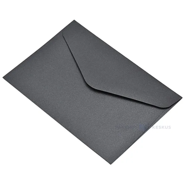Shiny black paper envelope 11,4x16,2cm C6, 10pcs/pack