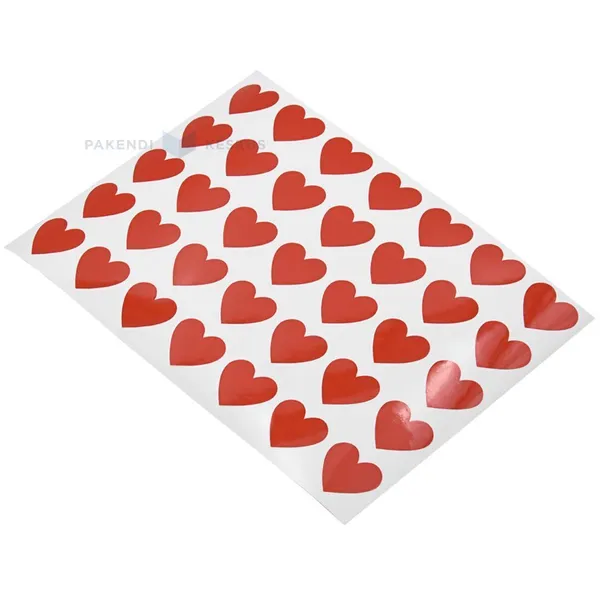 Vinüülkleebis punase südamega 25x25mm, lehel 35tk