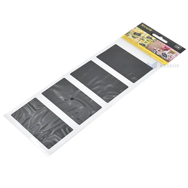 Mustad kandilised kriidiga kirjutatavad kleepsud 80x47mm, pakis 8tk