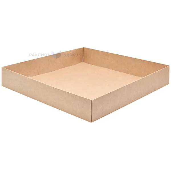 Pruun-valge kartongist PÕHI kinkekarbile 300x300x50mm