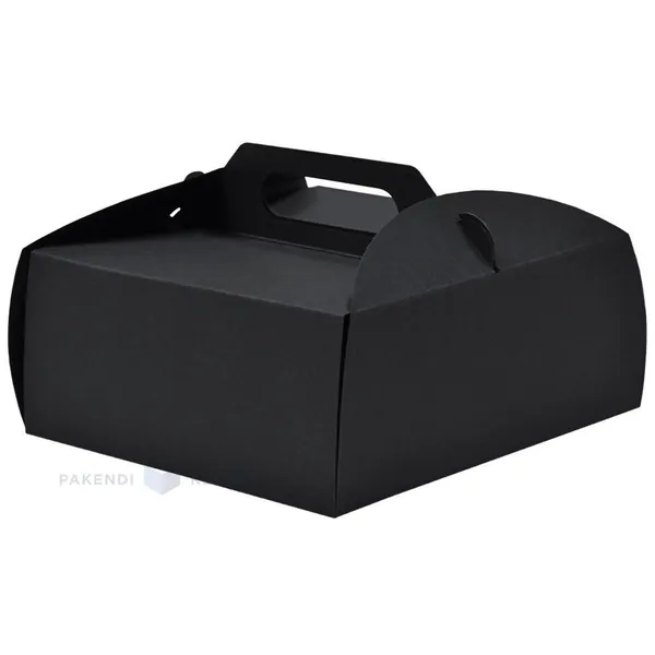 Black gift box with handle 150x150x65mm