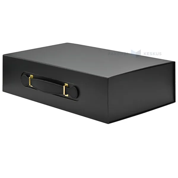Black gift box with handle 380x250x110mm
