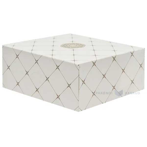 Golden pattern cake box with lid 25x18x10cm, 15pcs/pack