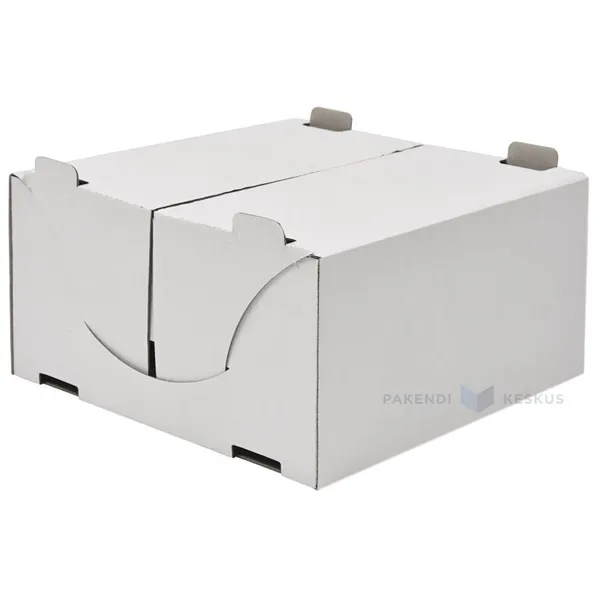 White-brown torte box 203x203x104mm, 25pcs/pack