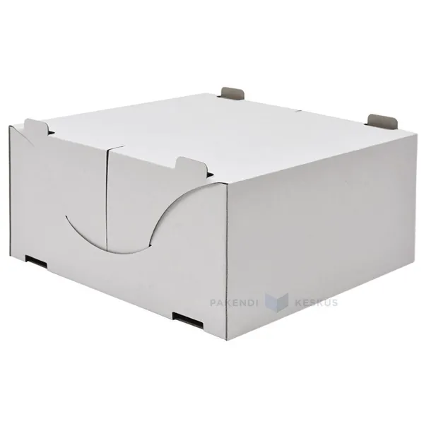 White-brown torte box 243x243x116mm, 25pcs/pack