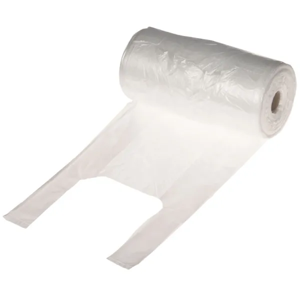 Transparent plastic T-shirt bag MD 21+11x45cm 5kg, 500pcs/roll