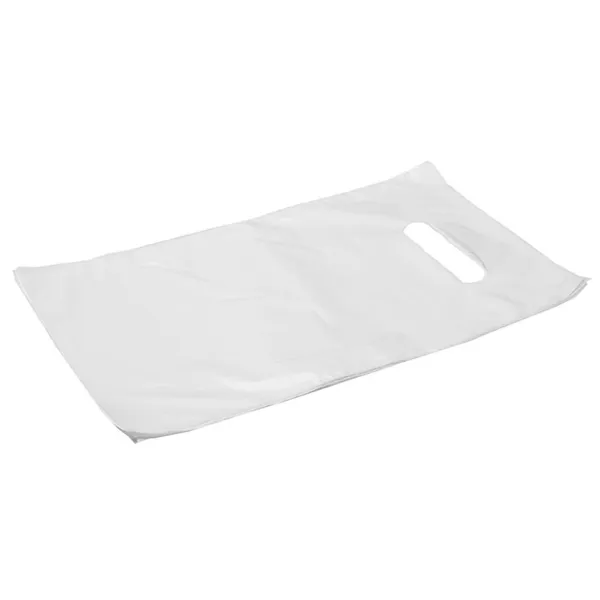 White plastic bag with punch hole handle 20x30cm, 100pcs/pack