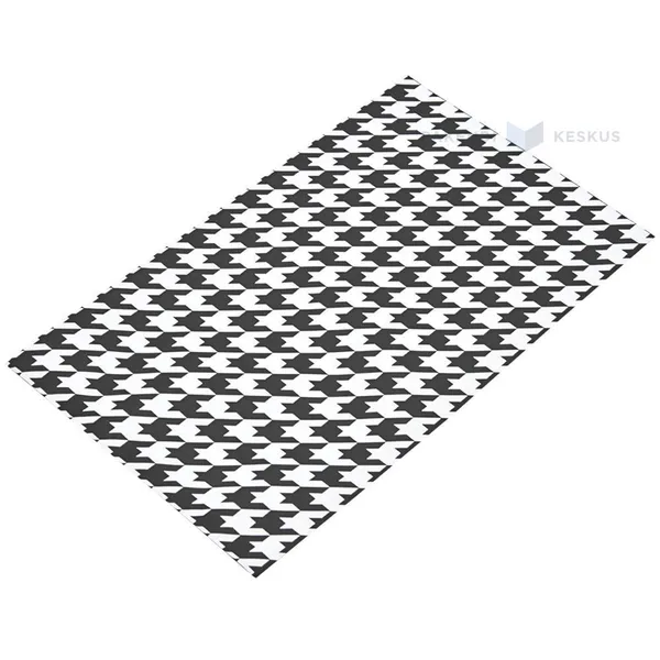 Houndstooth mustriga valge kilest kinkekott 15x25cm, pakis 50tk