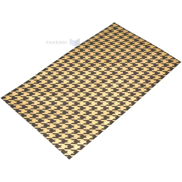 Houndstooth mustriga kuldne kilest kinkekott 20x35cm, pakis 50tk