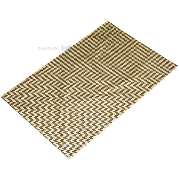 Houndstooth mustriga kuldne kilest kinkekott 40x60cm, pakis 25tk