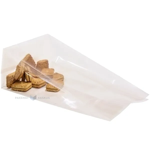 Polypropyleenipussi kirkas, 14+10x30cm, 50kpl/pkt