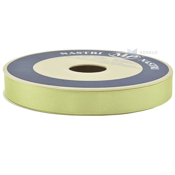 Light green satin ribbon 15mm wide, 50m/roll