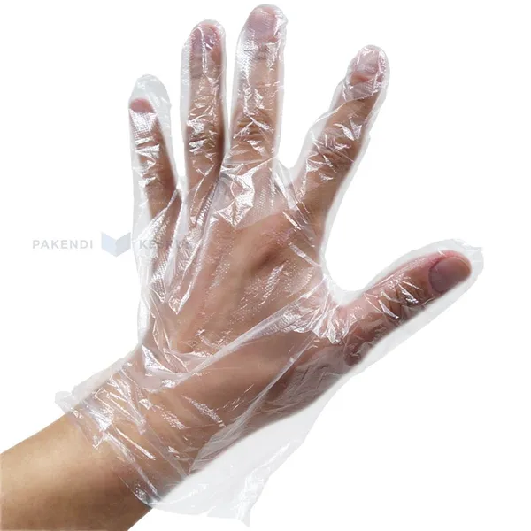 Transparent HD film gloves stacked, 50pcs/pack