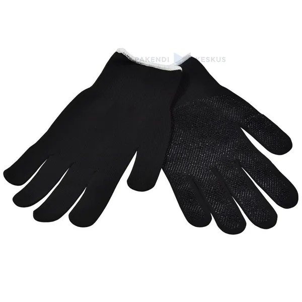 Black nylon gloves on palm PVC micro dots nr. 8