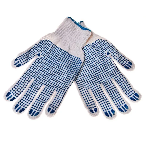 Blue woven gloves rubber dots on both sides nr. 10