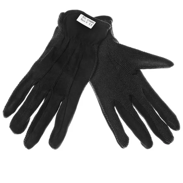 Mustad puuvillasest riidest sõrmikud peopesal PVC mikropunktid nr. 8