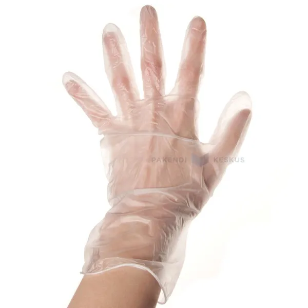 Transparent vinyl gloves non-powdered M nr. 8, 100pcs/pack