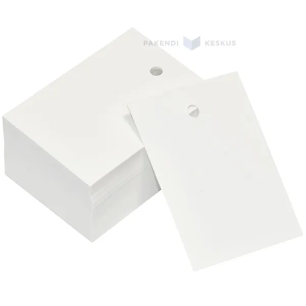 Valge kartongetikett 70x50mm, pakis 100tk