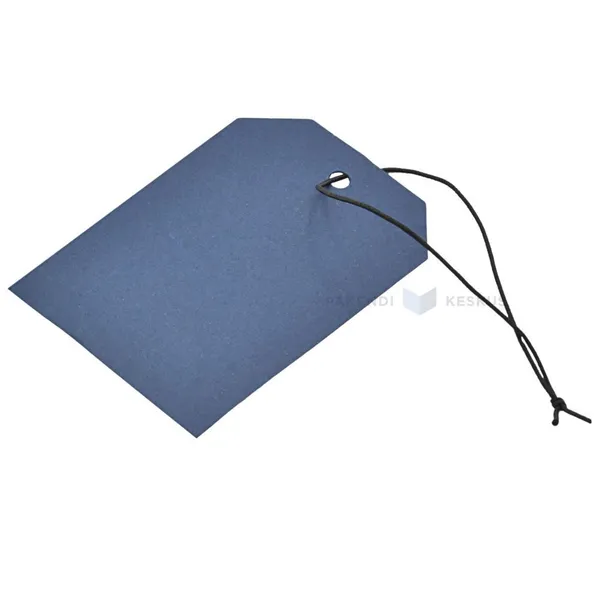 Blue carton label with string 70x50mm, 50pcs/pack