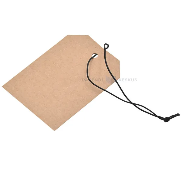 Pruun kartongetikett nööriga 70x50mm, pakis 50tk