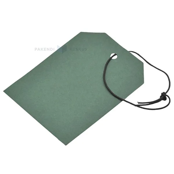 Green carton label with string 70x50mm, 50pcs/pack