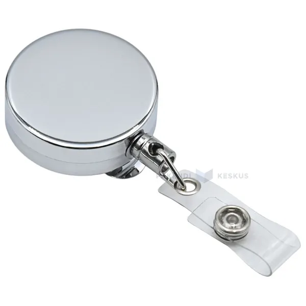 Silver metal card holder with yoyo mechanism Europel 80cm