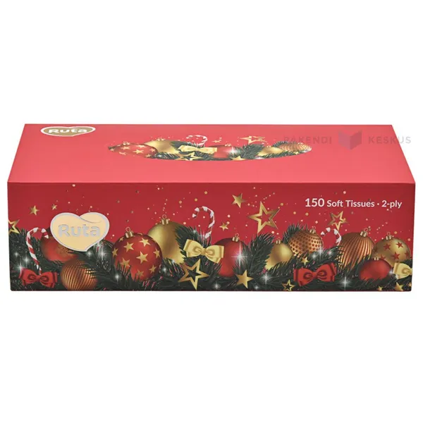 Kosmetiikkaliinat joulupakkauksessa, 2-kerroksiset, 150 kpl pakkaus