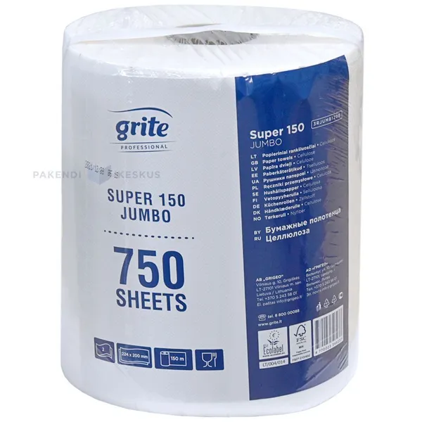 2-kihiline paberkäterätik Grite Super 150 Jumbo 22,4cm lai, rullis 150m