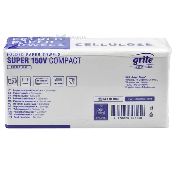 2-layered paper towel Grite Super 150V Compact, 150pcs/pack